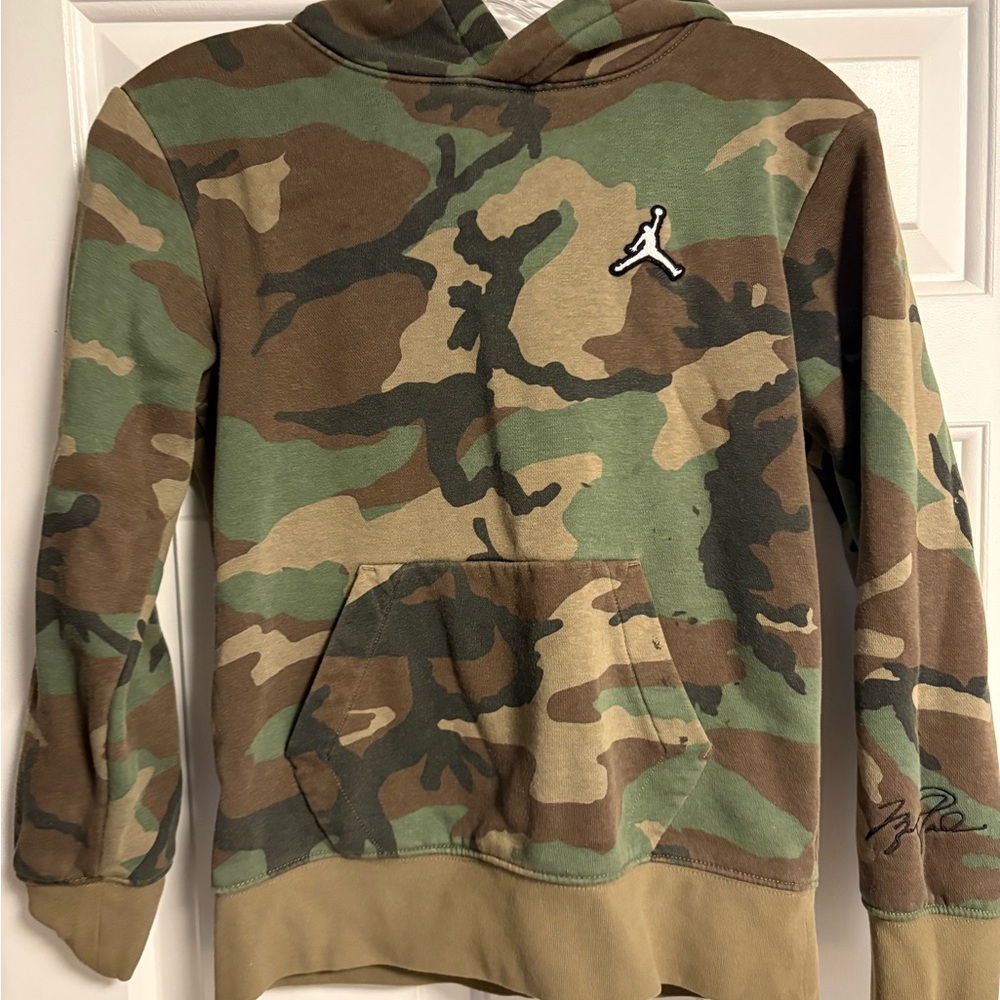 Jordan Green and Brown Camouflage Hoodie